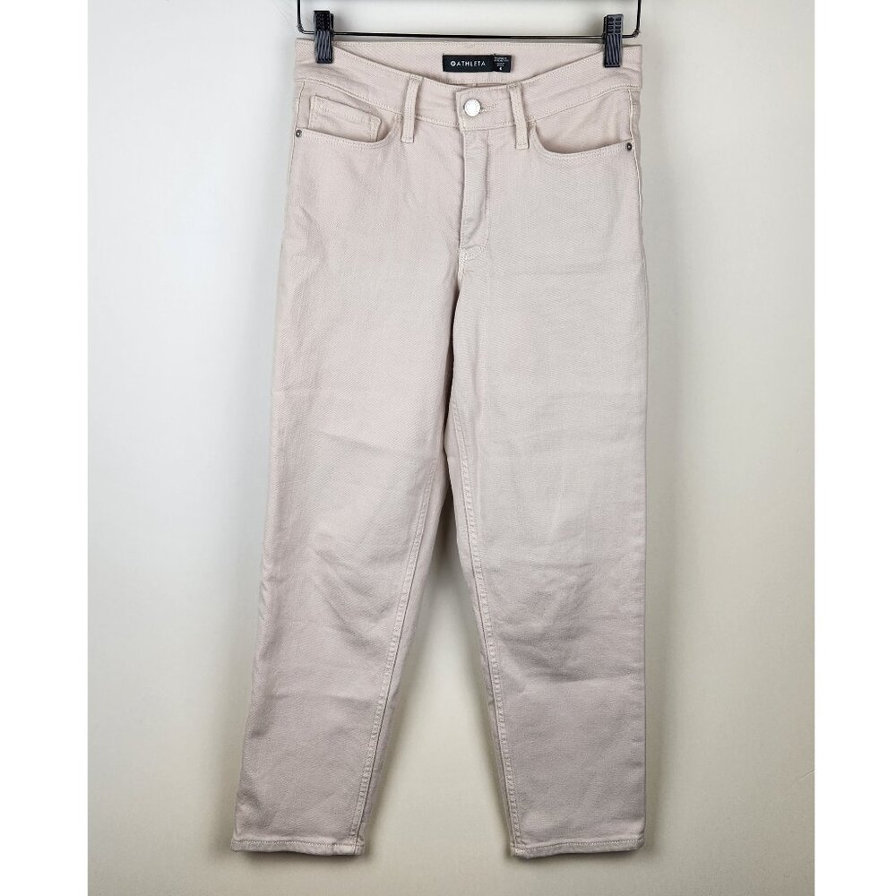 Athleta Flex Straight Ankle Jean Pant in Bone sz 4